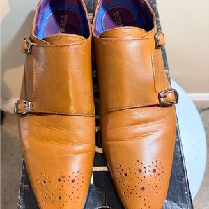 Topman Tan Double Monk Strap Loafers